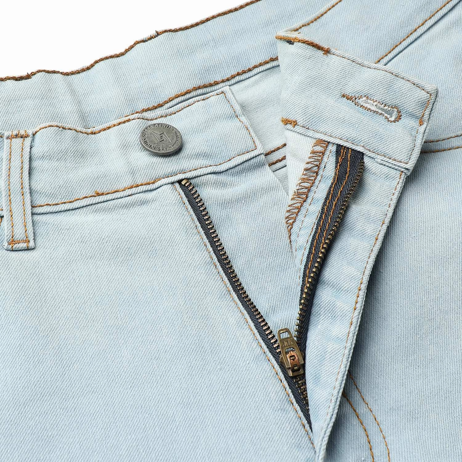 Men's Light-Washed Denim Jeans