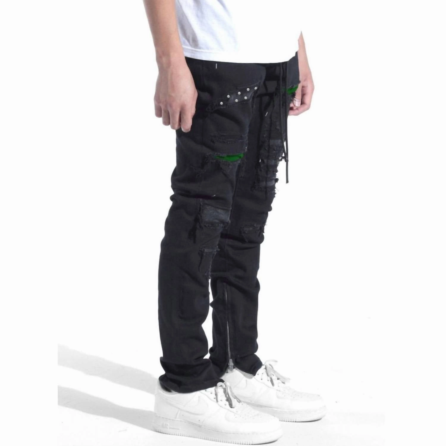 Men's Malibu Patch Denim Jean In Black/pine