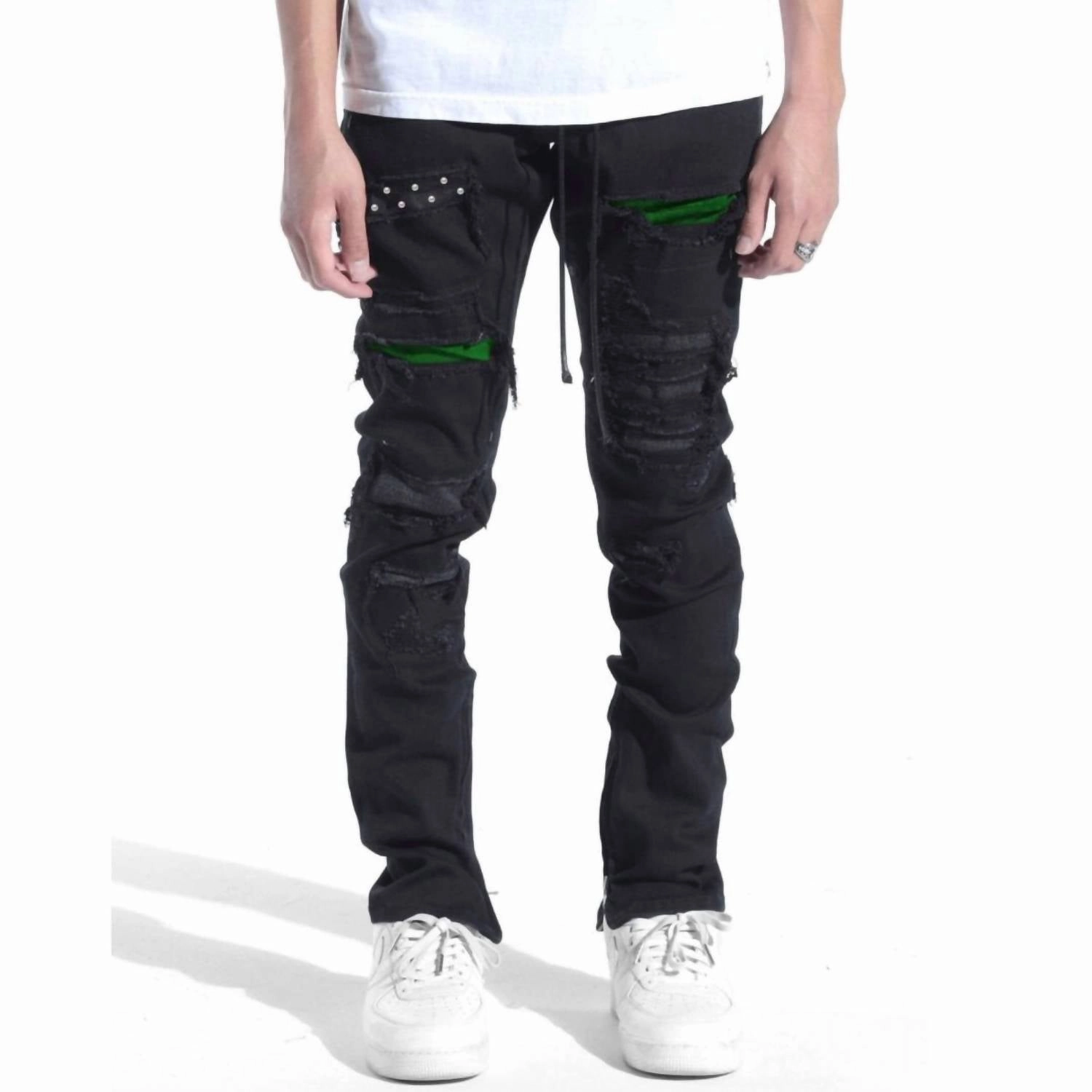 Men's Malibu Patch Denim Jean In Black/pine