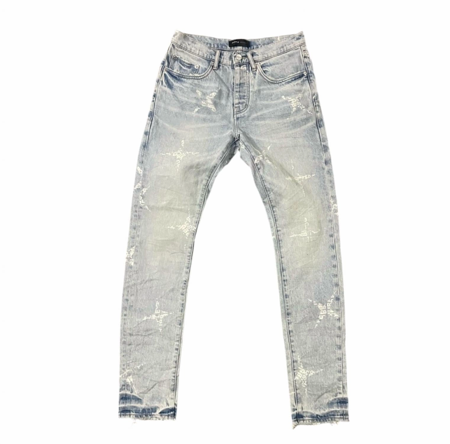 Men's Monogram Skinny Jeans In Light Indigo