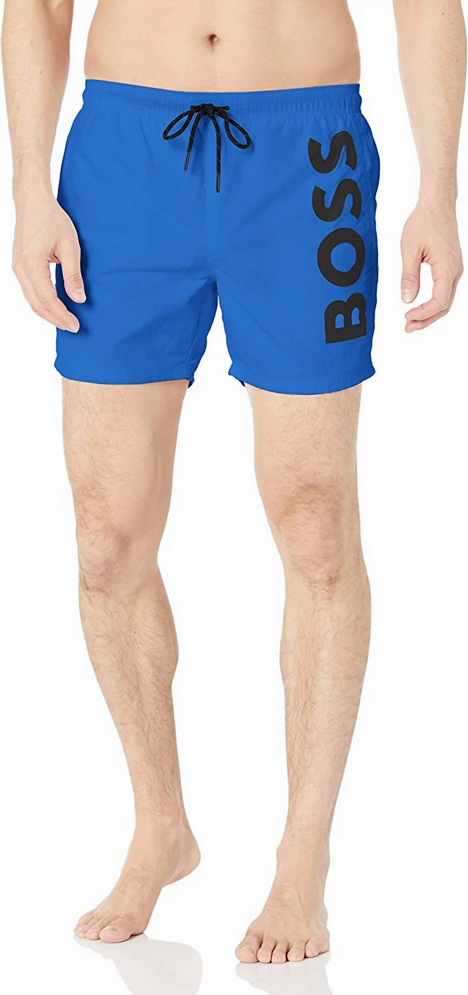 Men's Octopus Logo Swim Shorts Trunks In Royal Blue