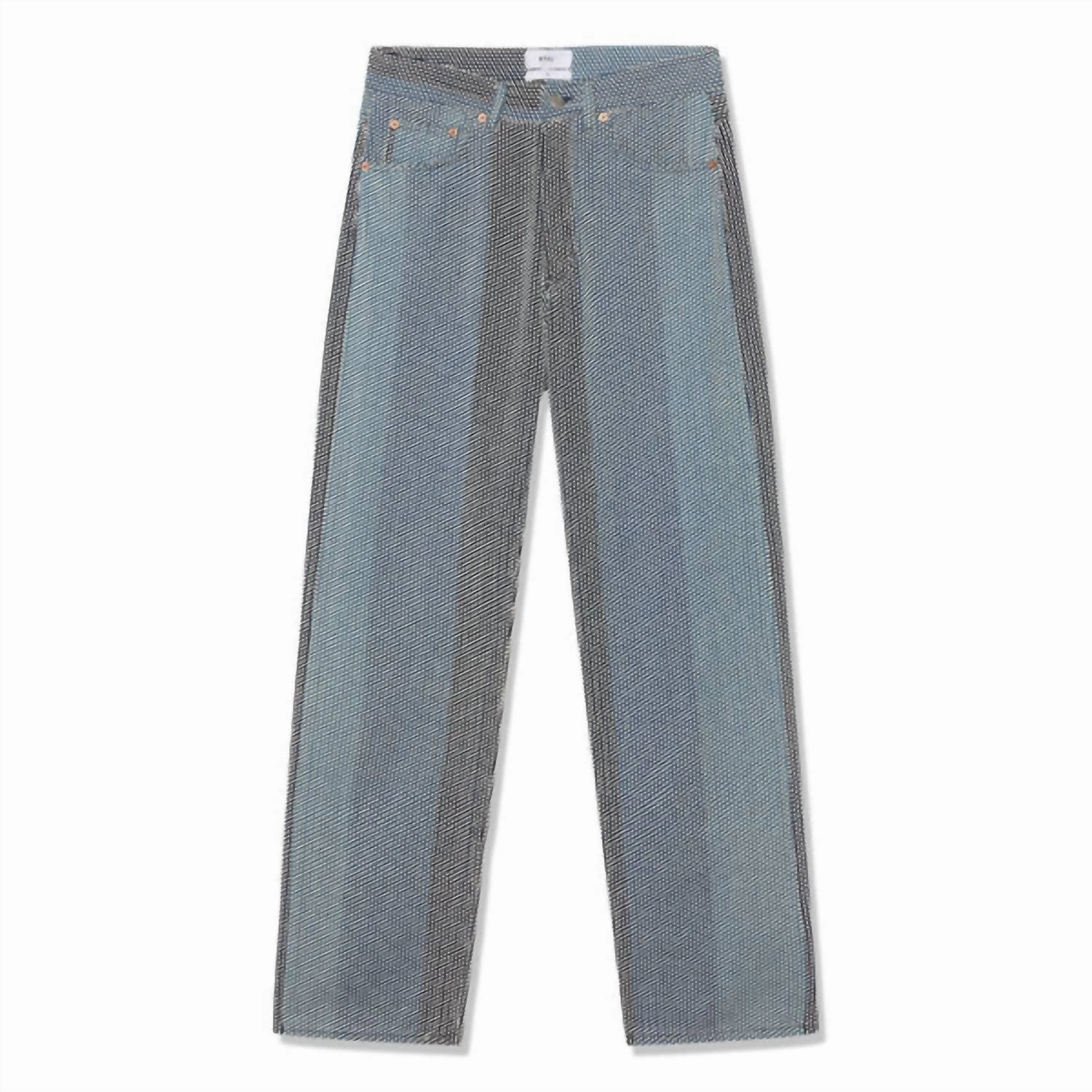 Men's Straight Leg Jeans In Indigo Sashiko