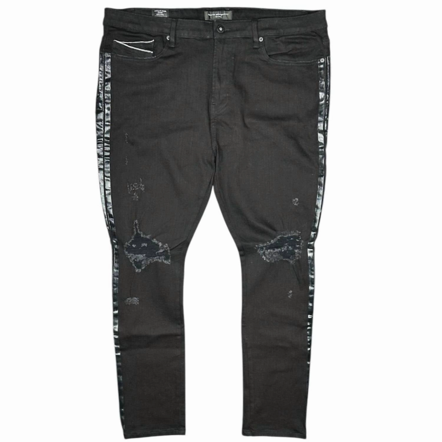 Men's Stripe Jean In Black
