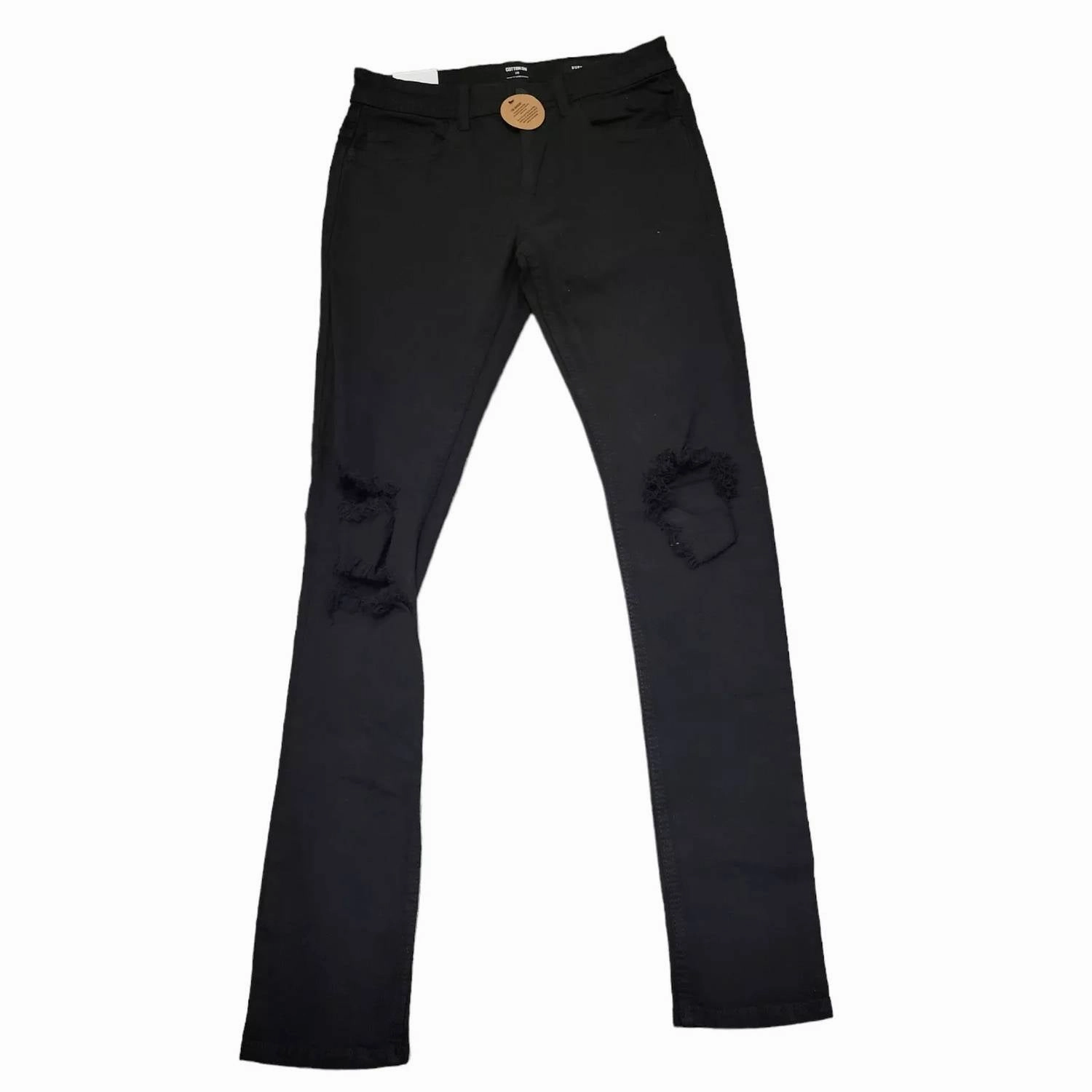 Men's Super Skinny Jeans Distressed In Black