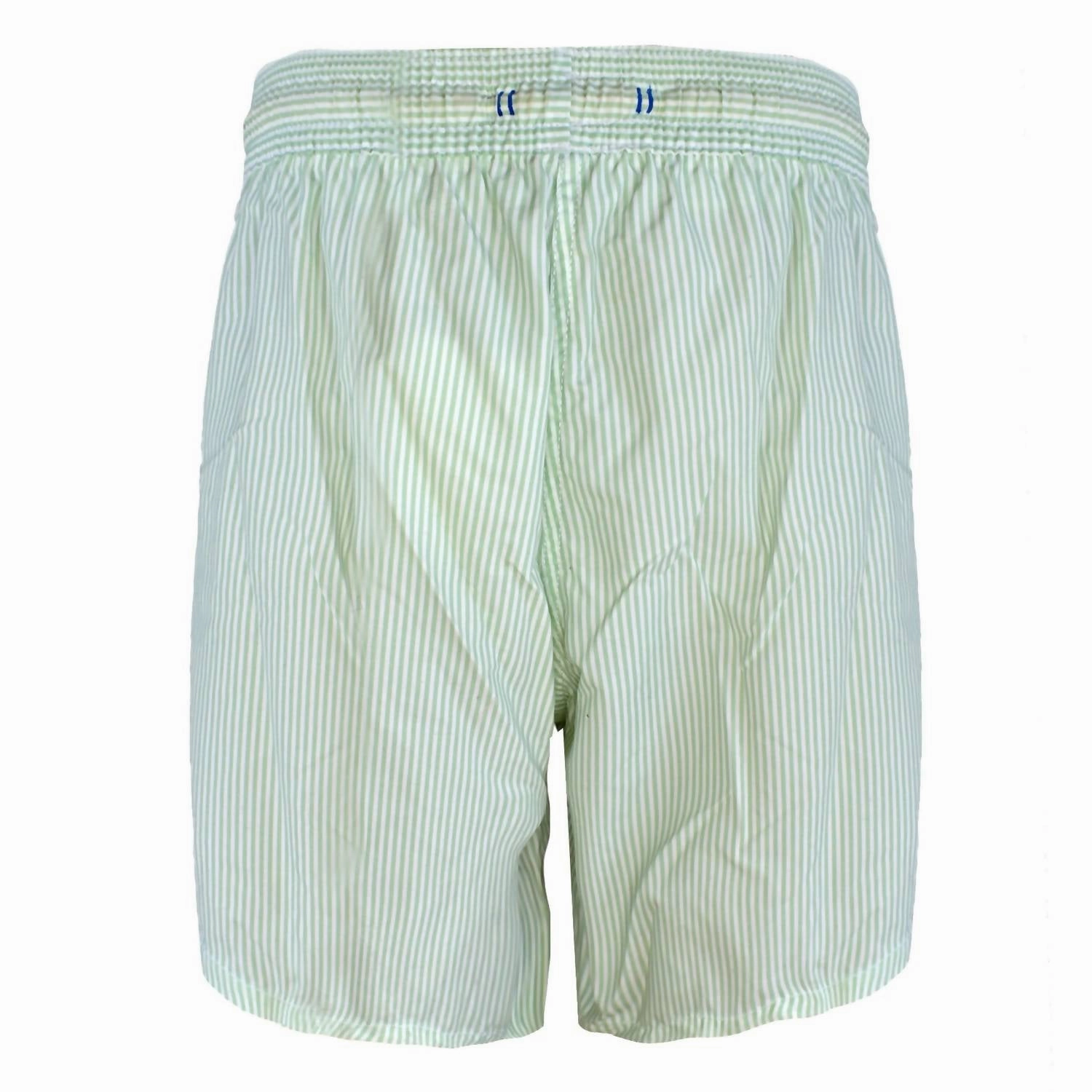 Men The Classic Drawstrings Swim Short Trunks In Aquamarine & White
