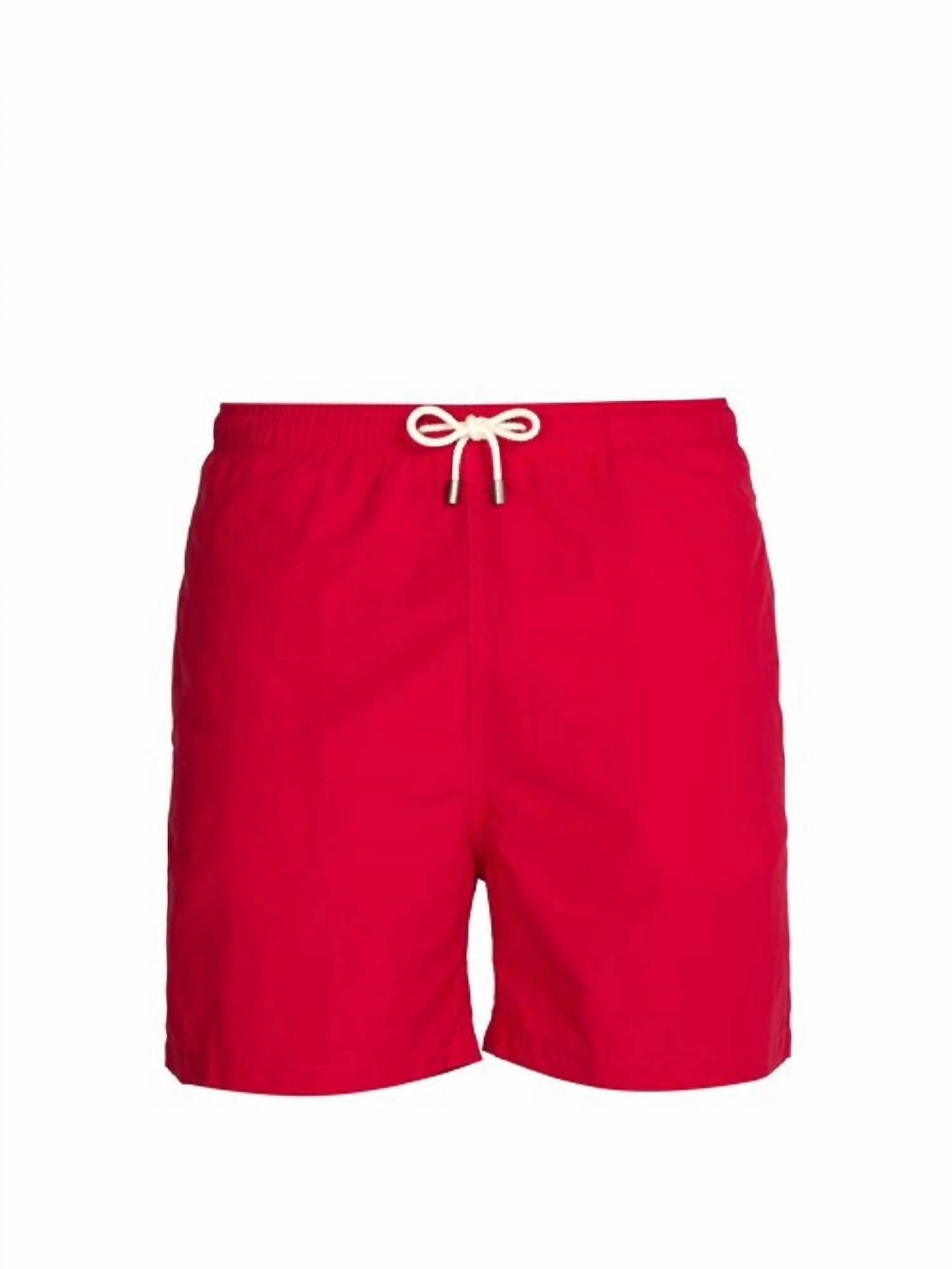 Men The Classic Drawstrings Swim Shorts Trunks In Red