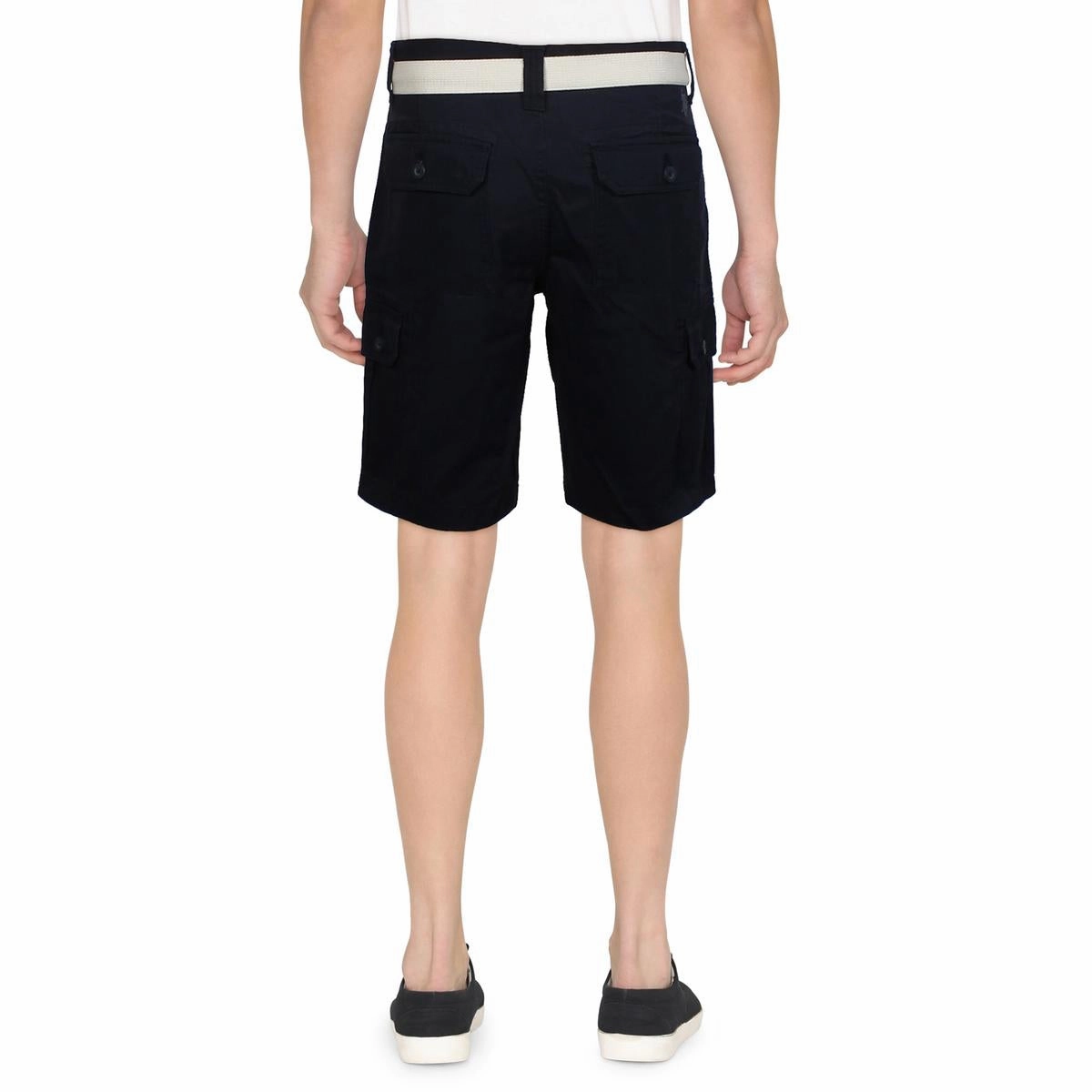Mens Belted Cotton Cargo Shorts