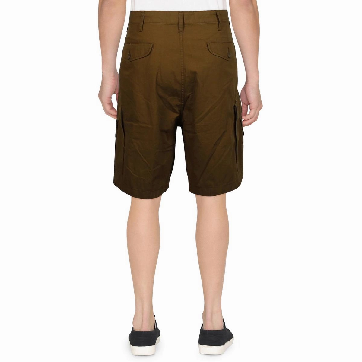 Mens Cotton Mid-Rise Cargo Shorts