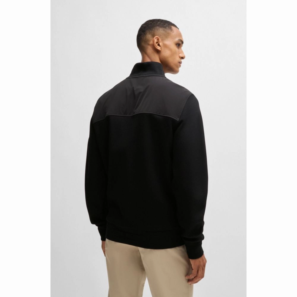 Mercerized-cotton regular-fit sweatshirt with logo patch
