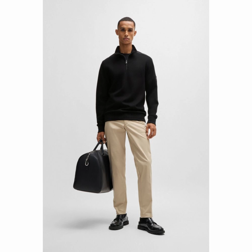 Mercerized-cotton regular-fit sweatshirt with logo patch