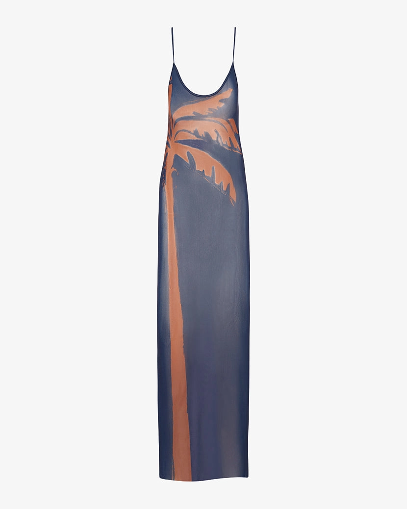 Mesh Scoop Maxi Slip Dress