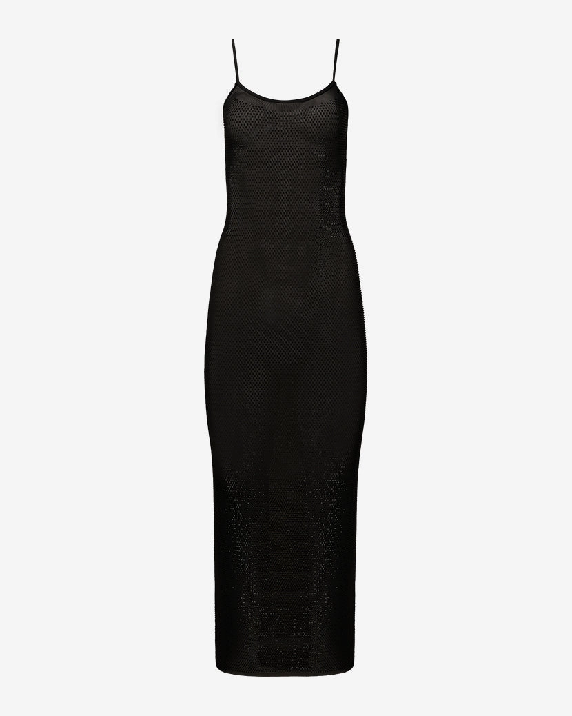 Mesh Scoop Maxi Slip Dress