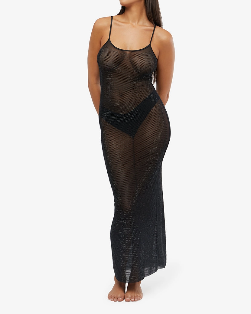Mesh Scoop Maxi Slip Dress