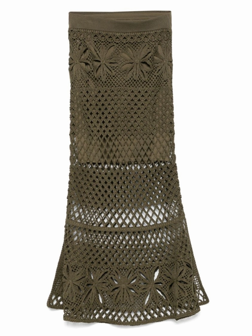Mid-Length Olive Green Skirt