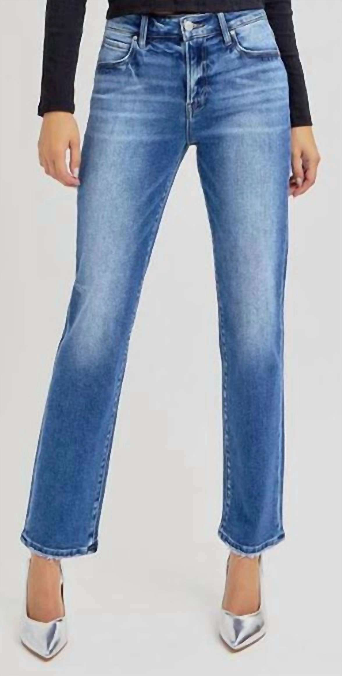 Mid Rise Ankle Tapered Jean In Denim