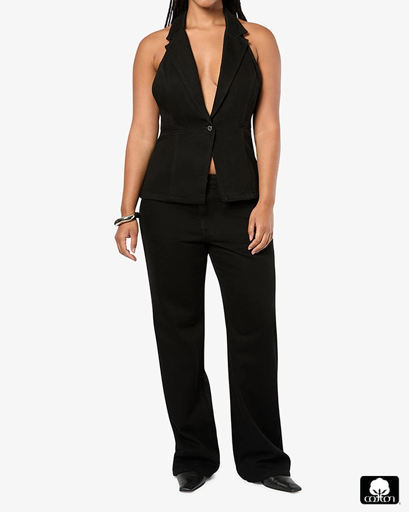 Mid Rise Slim Straight Pant