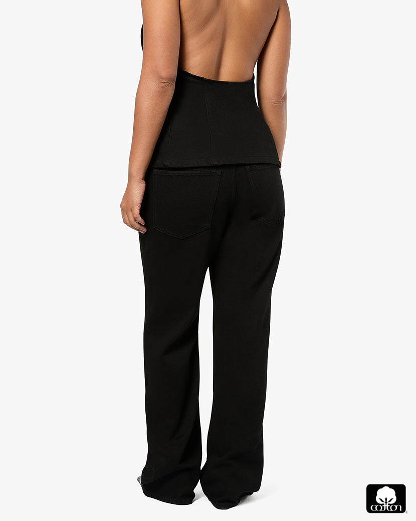Mid Rise Slim Straight Pant