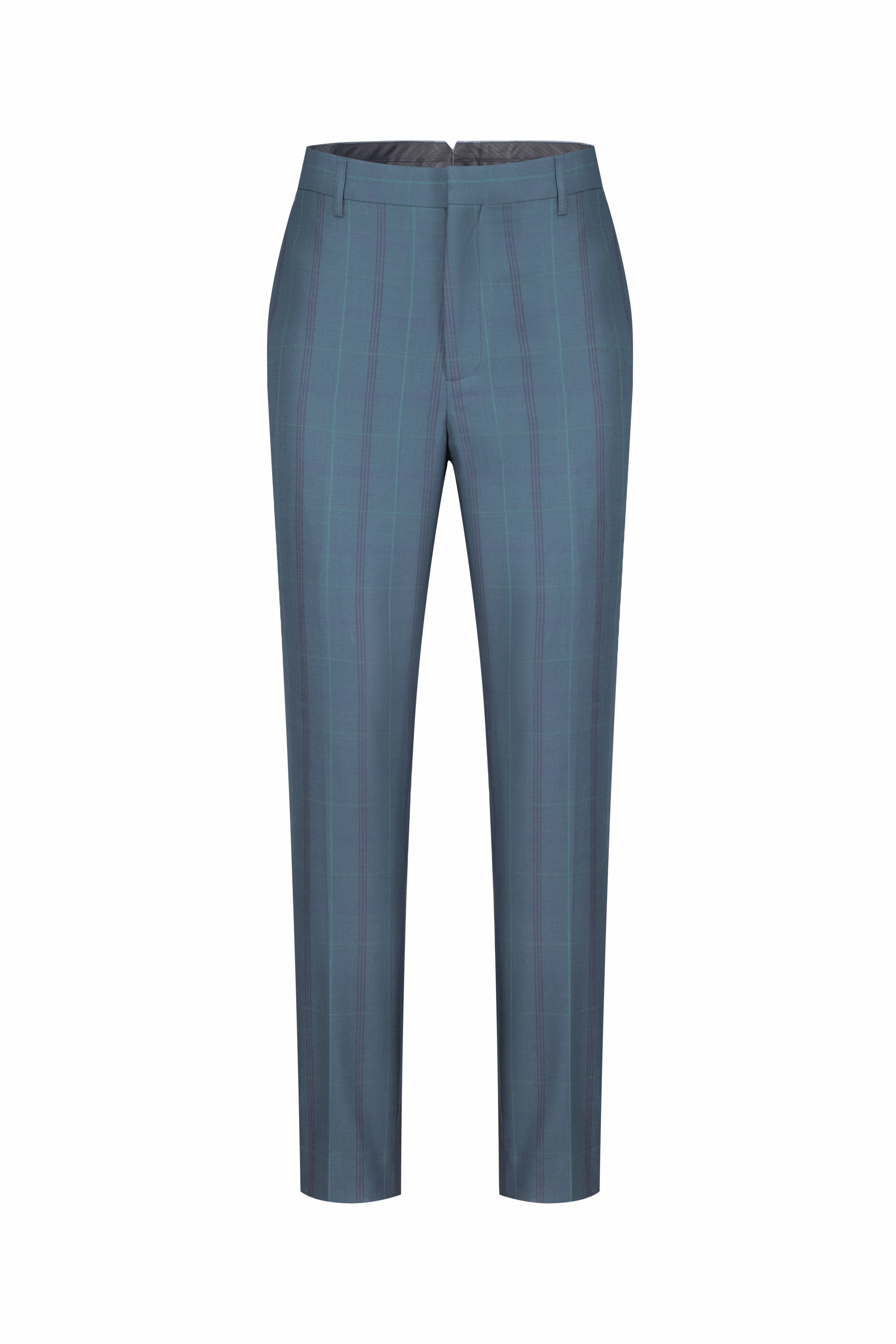Mid-rise Wool-blend Slim-fit Checked Trousers