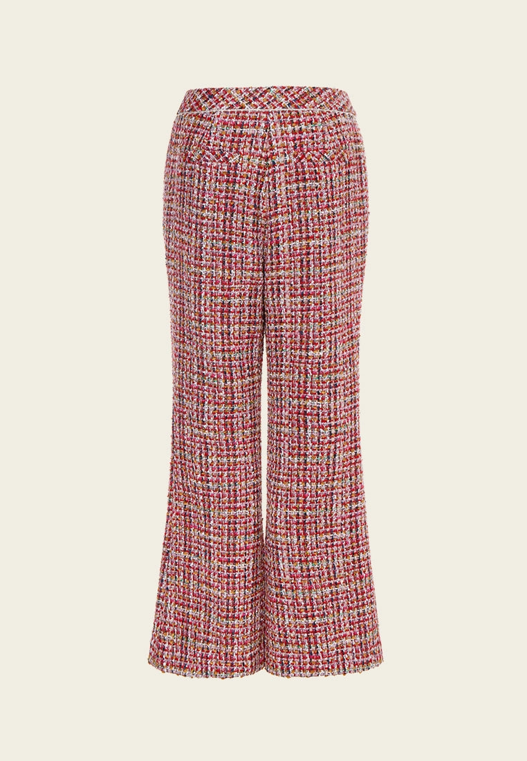 Mid-waist Slim-fit Flared Trousers
