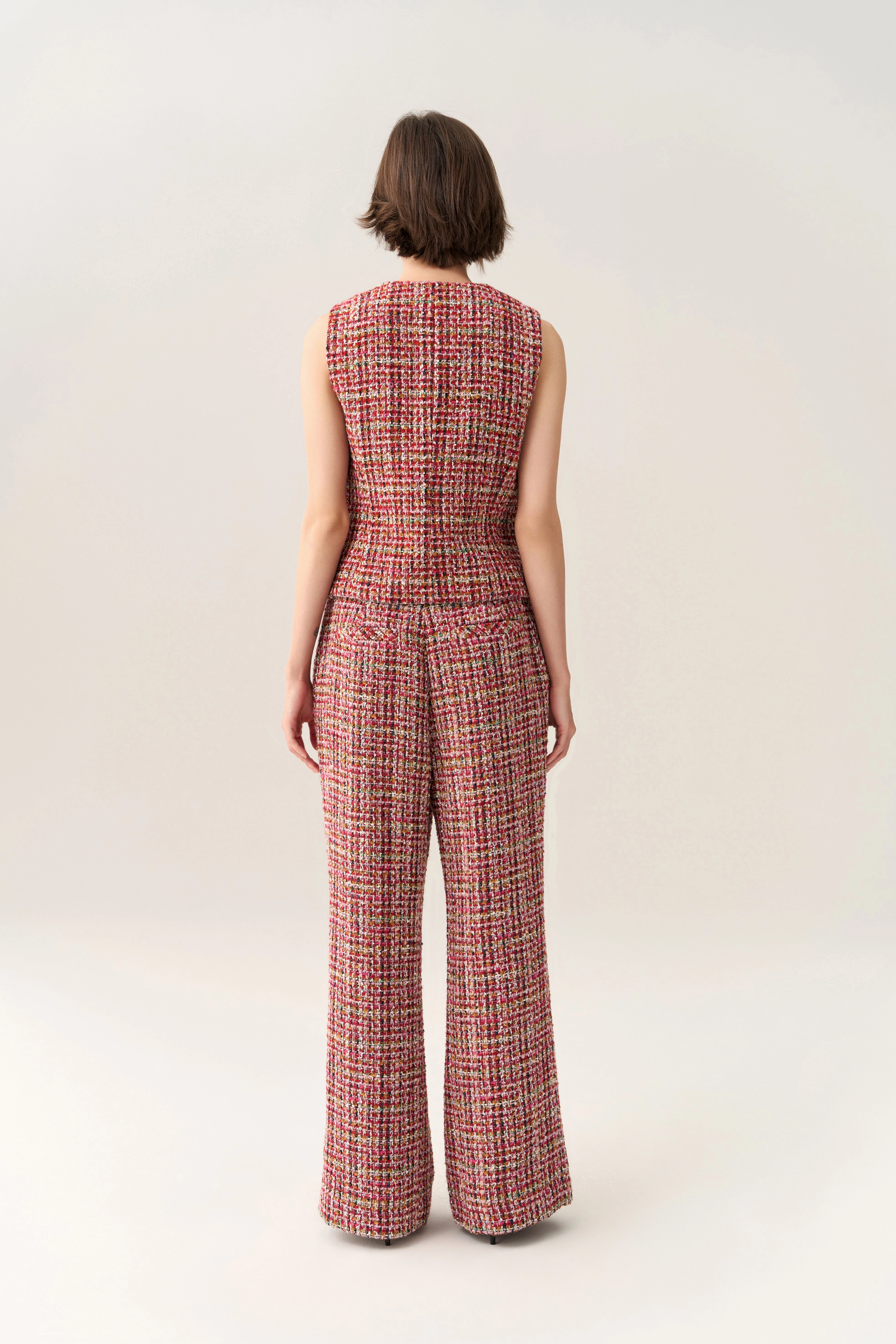 Mid-waist Slim-fit Flared Trousers