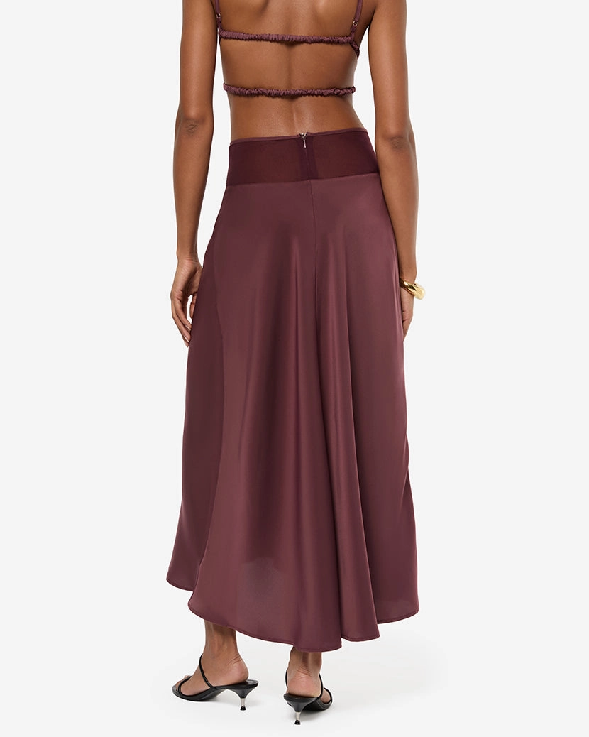 Midi Chiffon Cutout Skirt