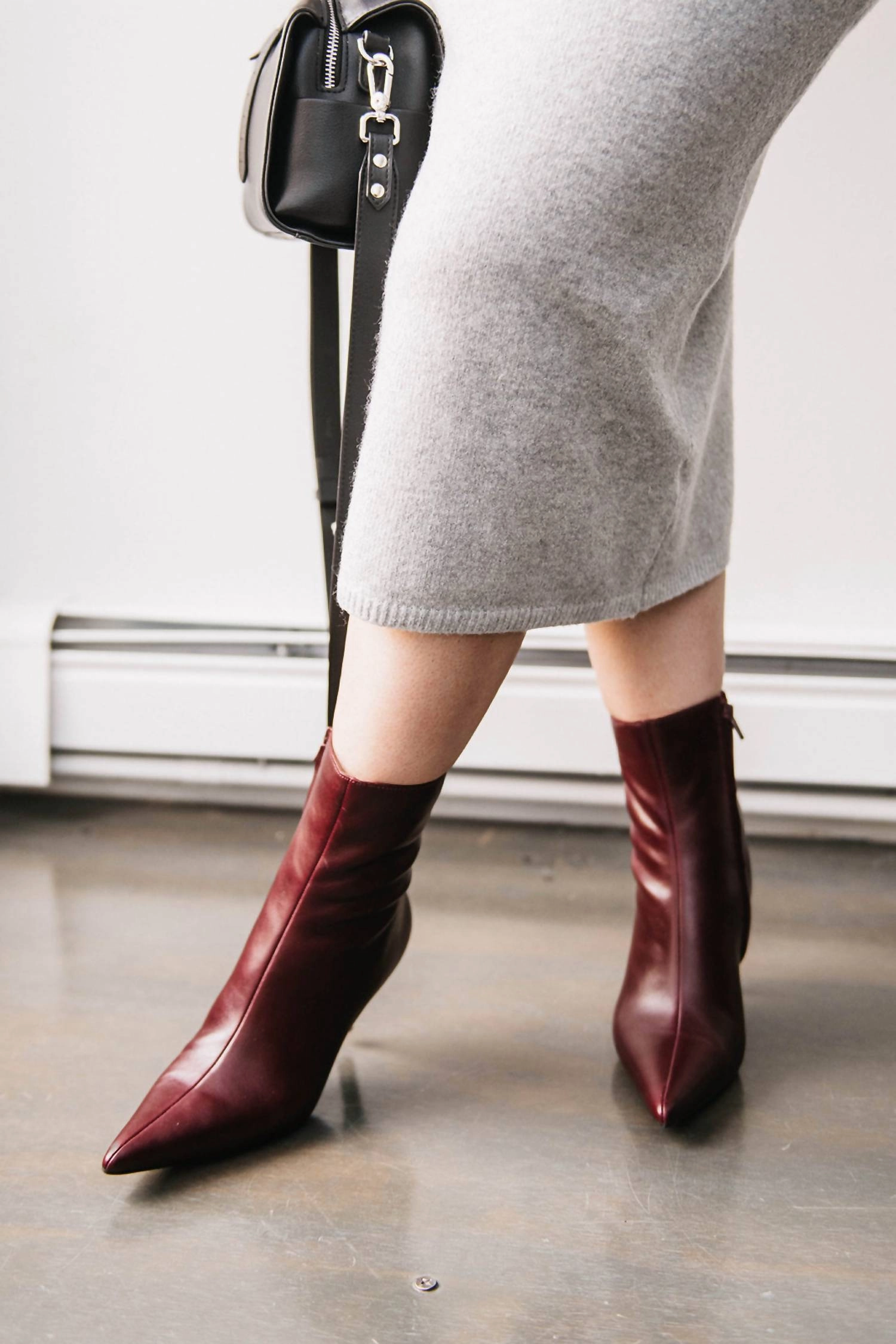 Midi Sweater Skirt In Heather Grey