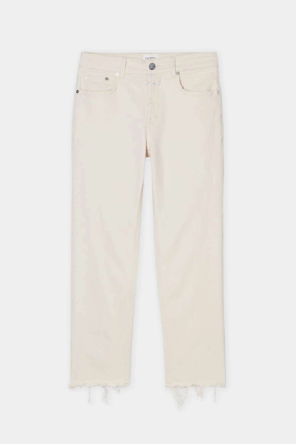 Milo Straight Leg Cropped Jeans In Ivory