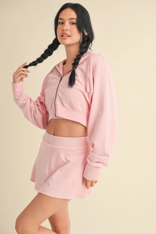 Mineral Wash Crop Hoodie