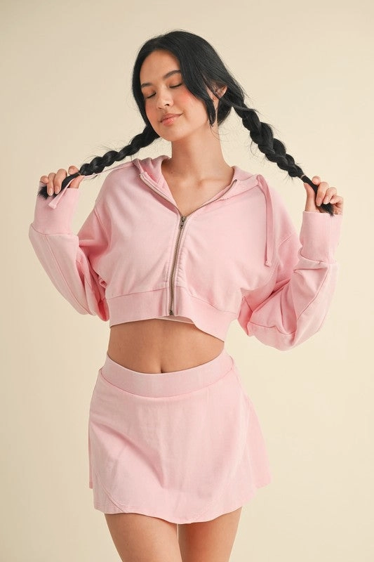 Mineral Wash Crop Hoodie