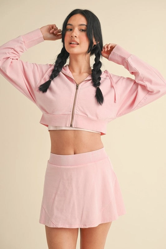 Mineral Wash Crop Hoodie