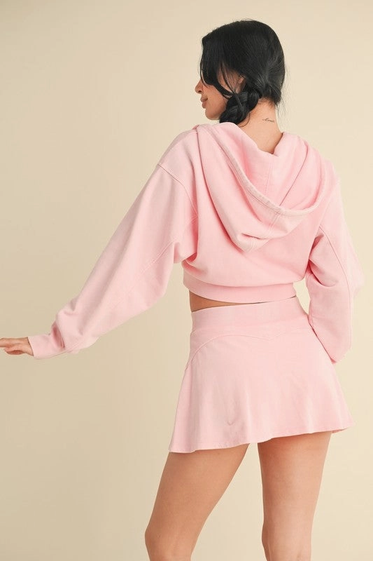 Mineral Wash Crop Hoodie