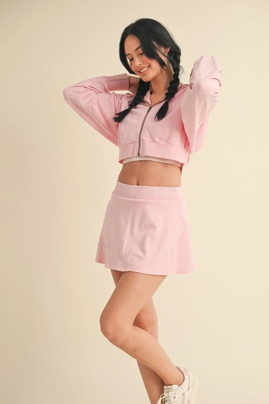 Mineral Wash Crop Hoodie