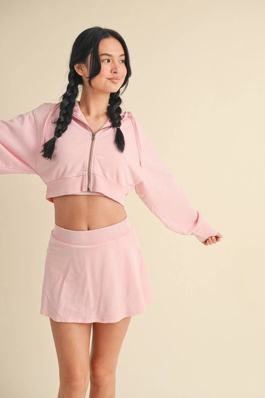 Mineral Wash Crop Hoodie