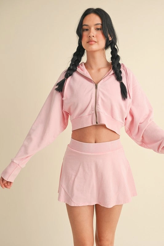Mineral Wash Crop Hoodie