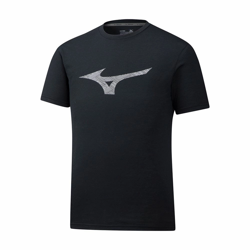 Mizuno Heritage RB K2GA900309 T-Shirt Mens Black Crew Neck Short Sleeve Pullover