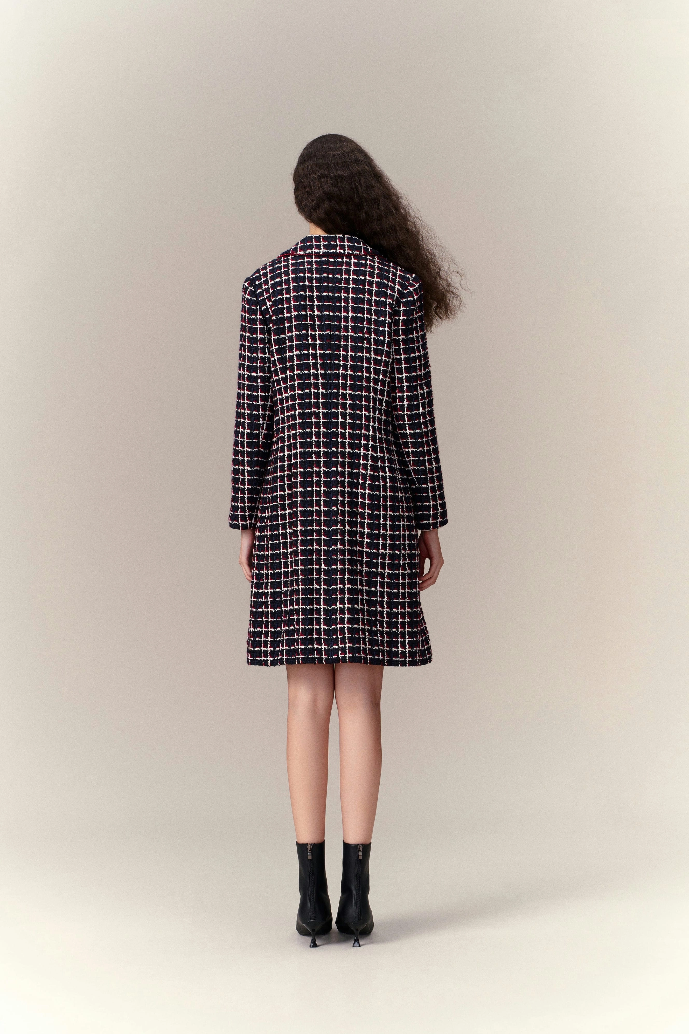 Modern Embellishment Tweed Coat