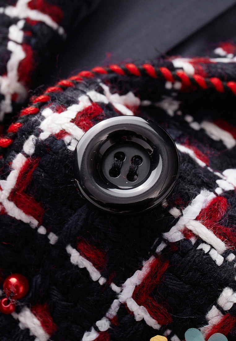 Modern Embellishment Tweed Coat