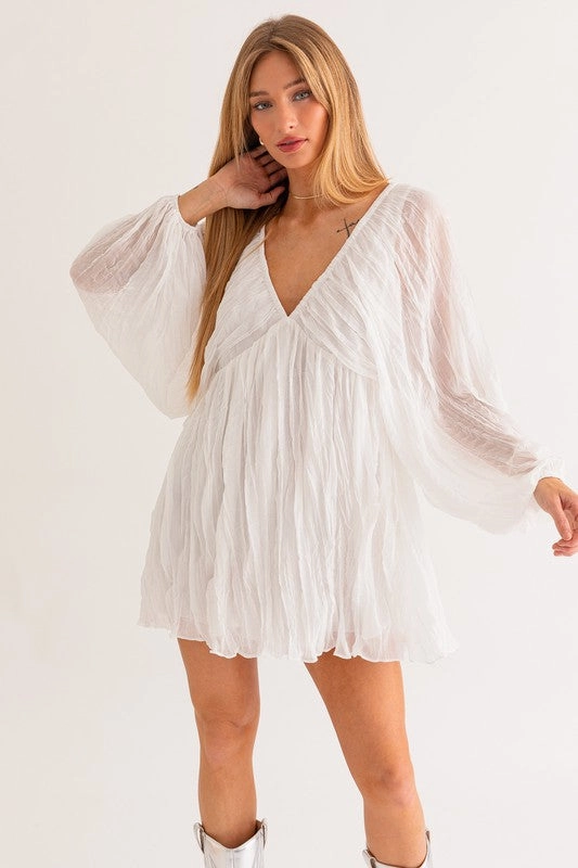 Music Fest Puff Sleeve Mini Dress