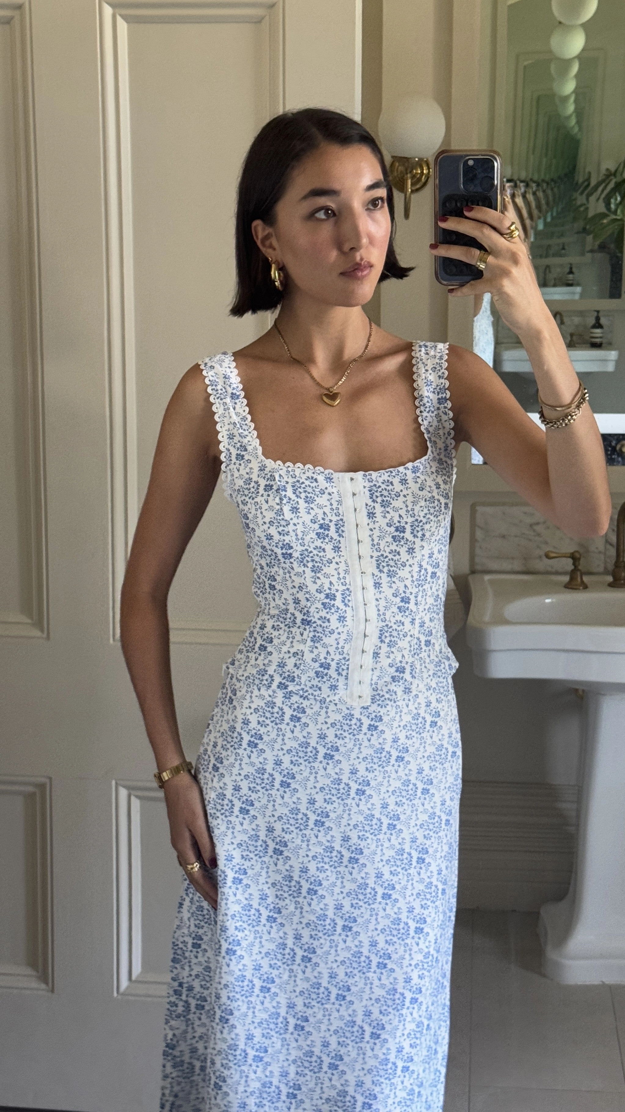 Mylah Top - Blue Floral