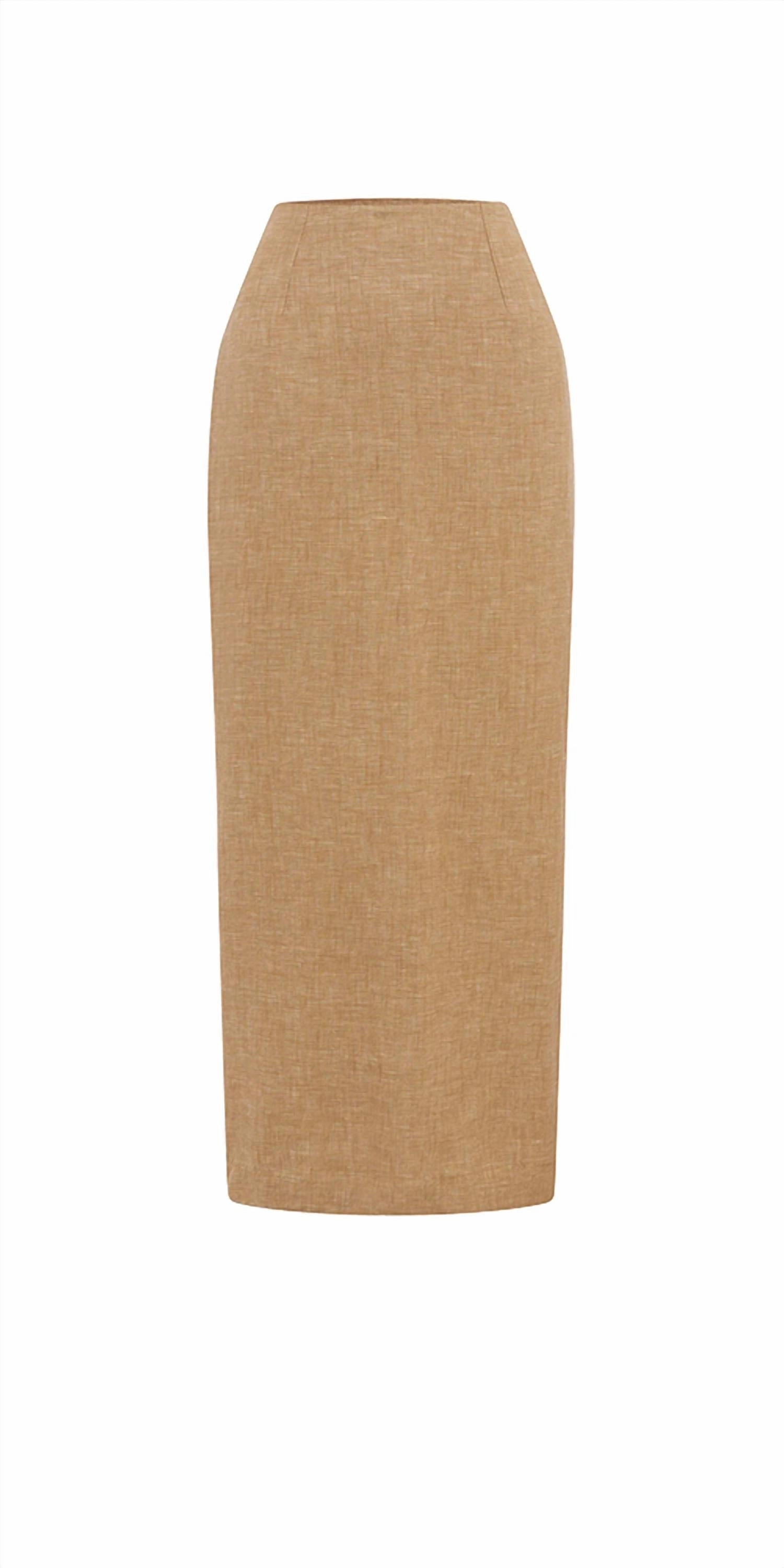 Nancy Pencil Skirt In Walnut