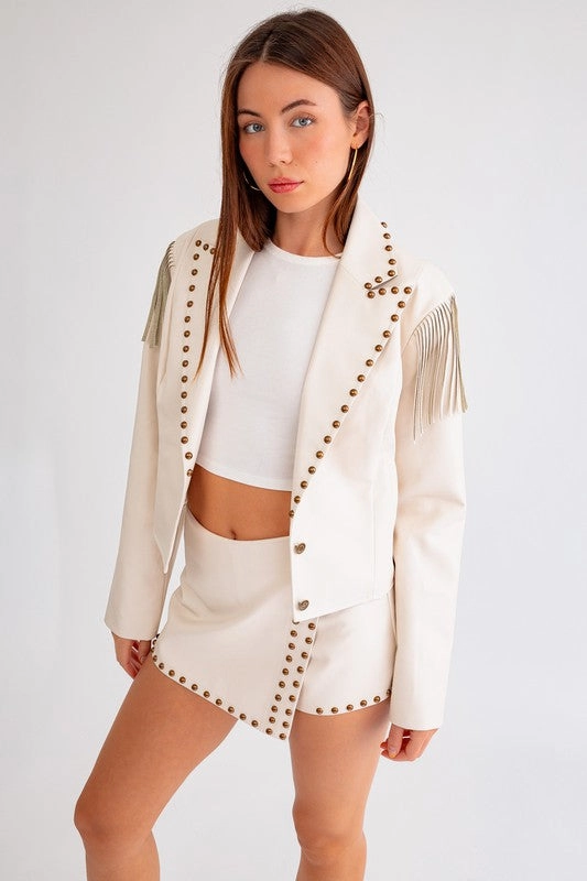 Nashville Queen Fringe Studded Jacket - Extra Small