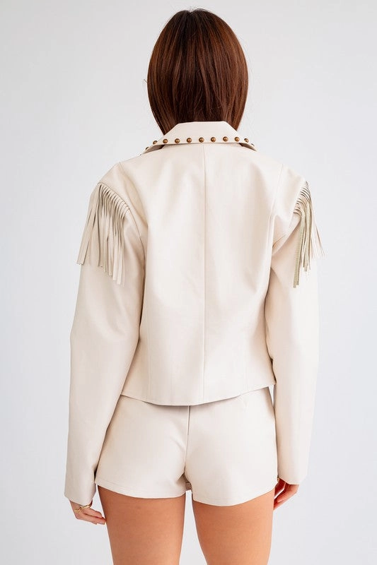Nashville Queen Fringe Studded Jacket - Extra Small