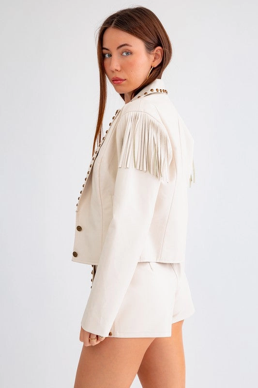 Nashville Queen Fringe Studded Jacket - Extra Small