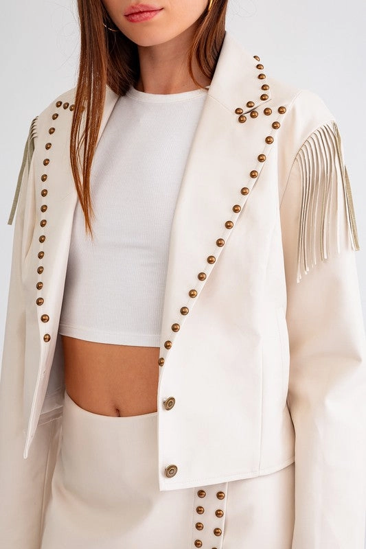 Nashville Queen Fringe Studded Jacket - Extra Small
