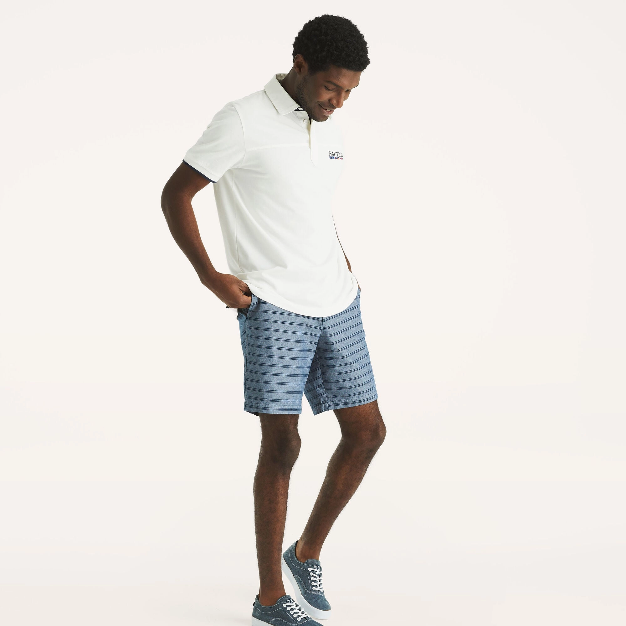 Nautica Mens 8.5" Chambray Deck Short