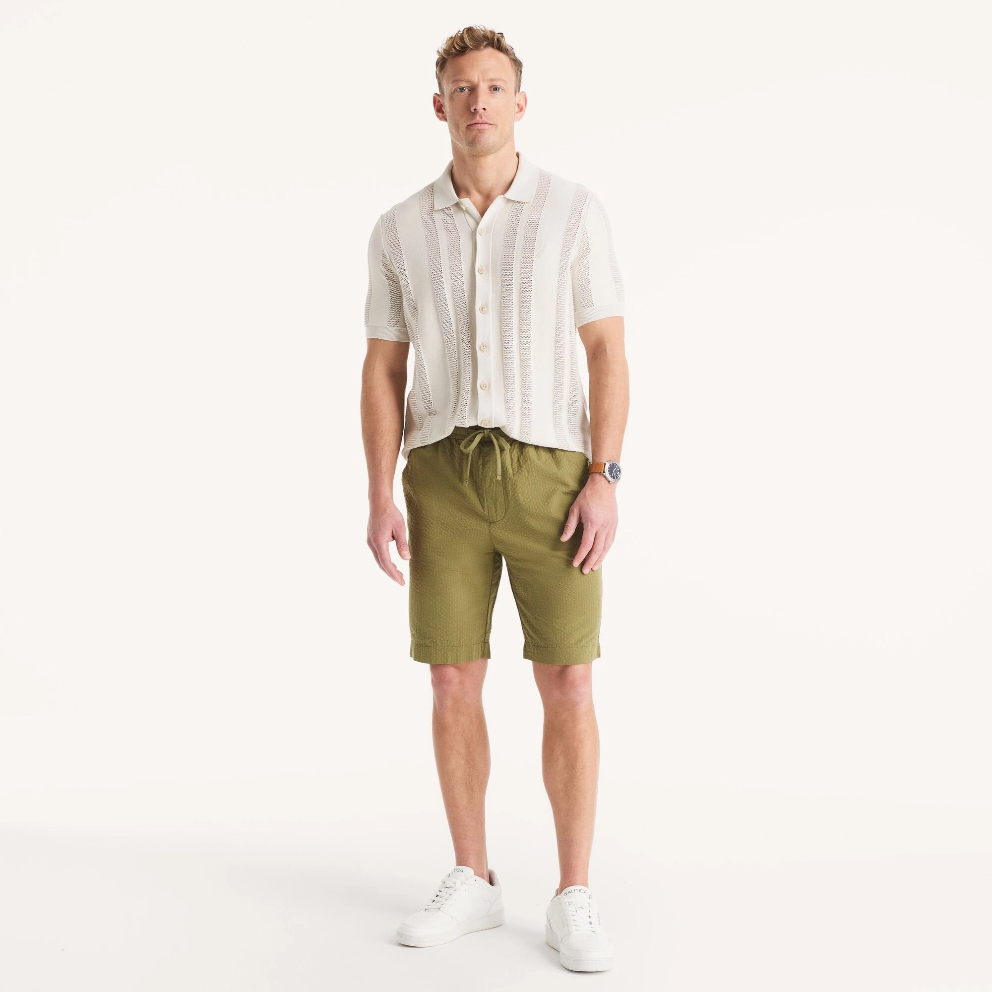 Nautica Mens 9.5" Seersucker Short