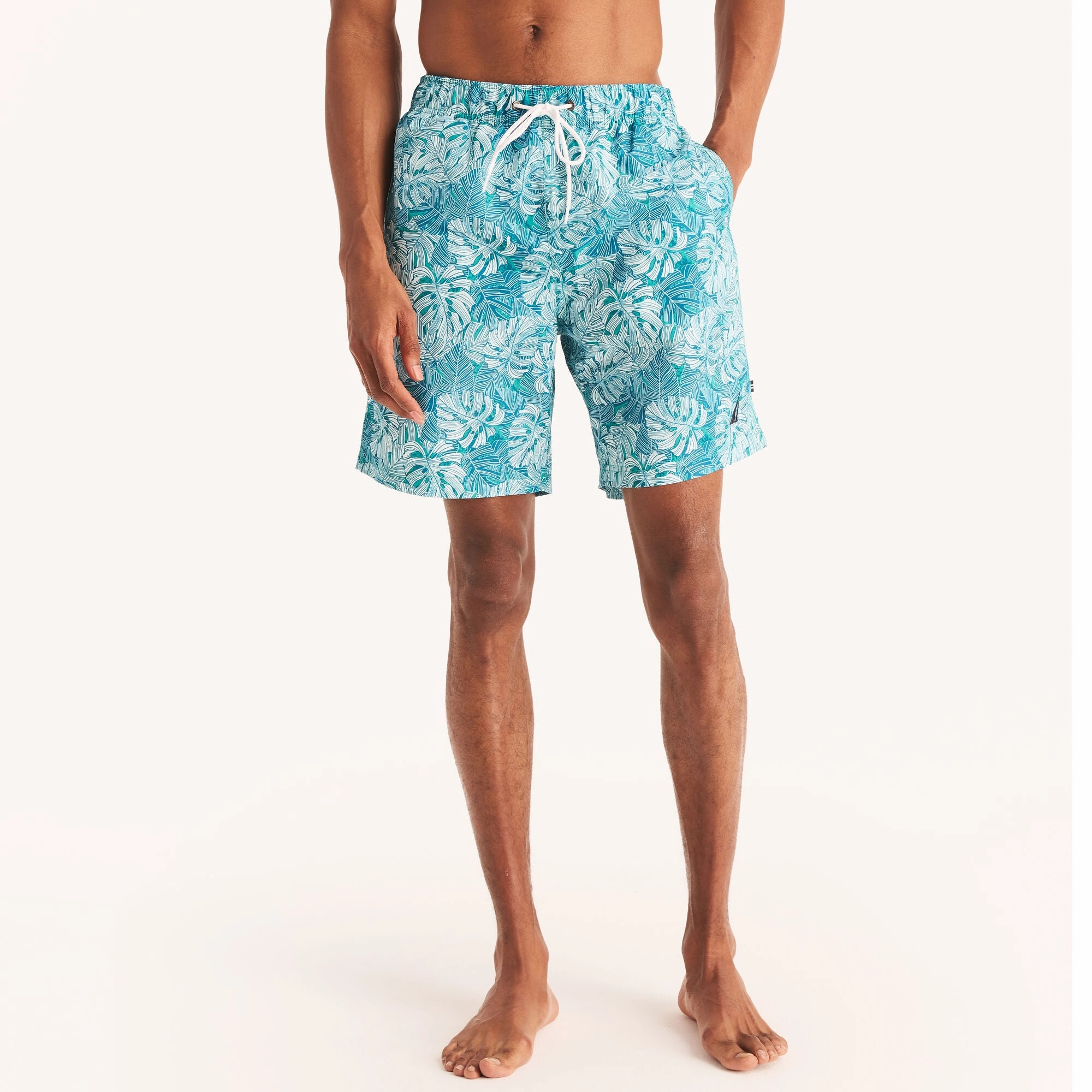 Nautica Mens Big & Tall Sustainably Crafted 8" Printed Quick-Dry Swim