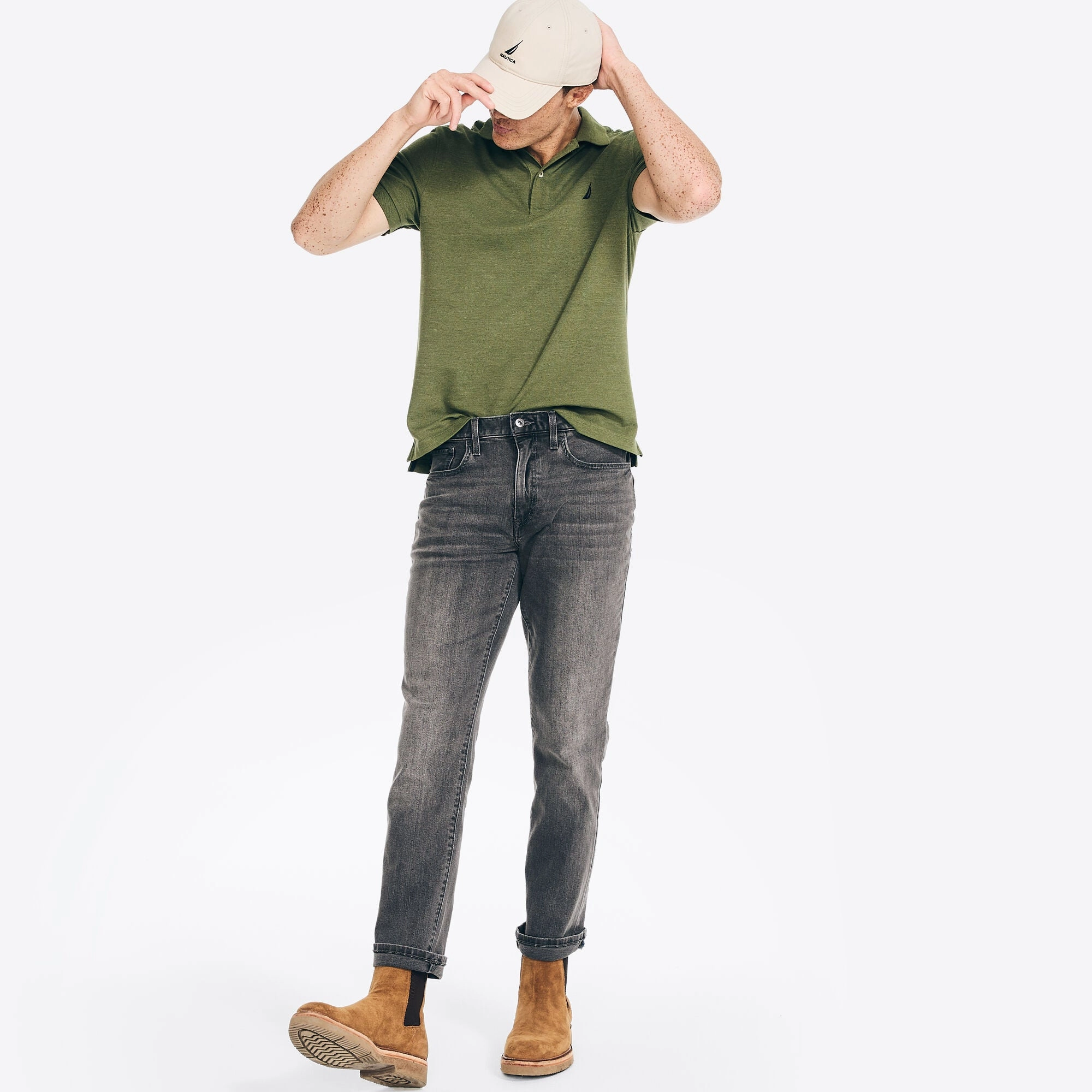 Nautica Mens Sustainably Crafted Vintage Straight Stretch Denim