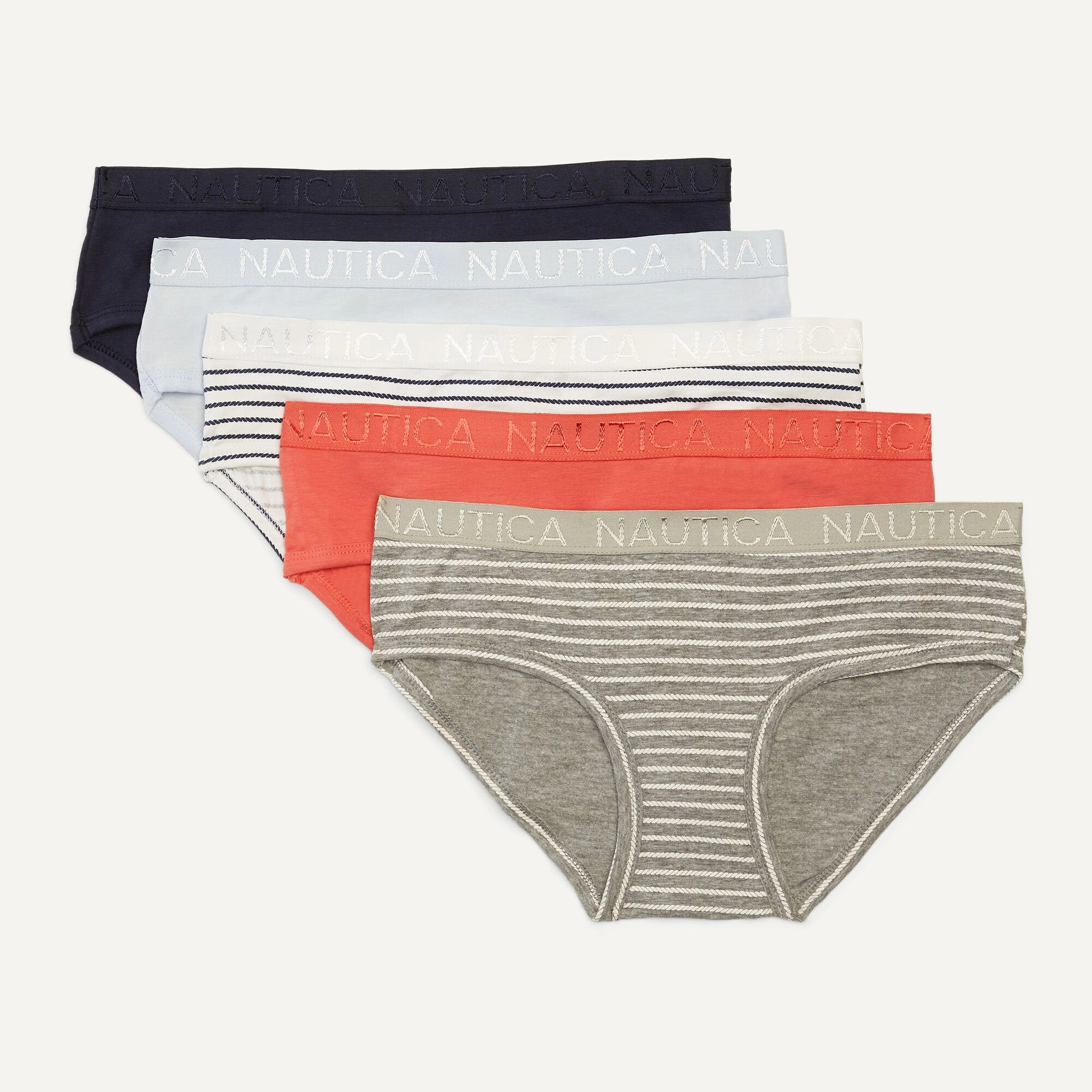 Nautica Womens Stretch-Cotton Hipster Brief, 5-Pack