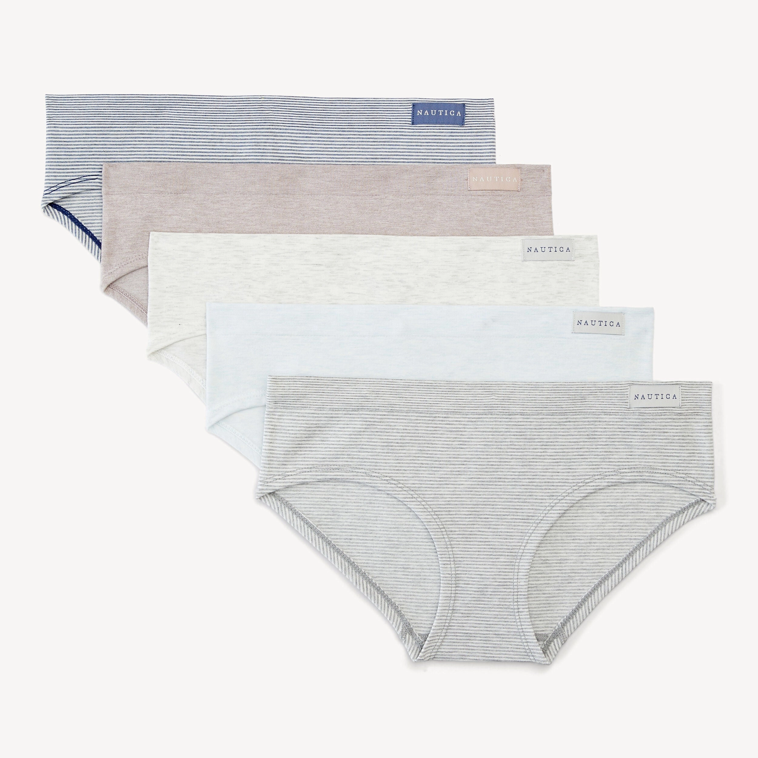 Nautica Womens Striped Seamless Hipster Brief, 5-Pack